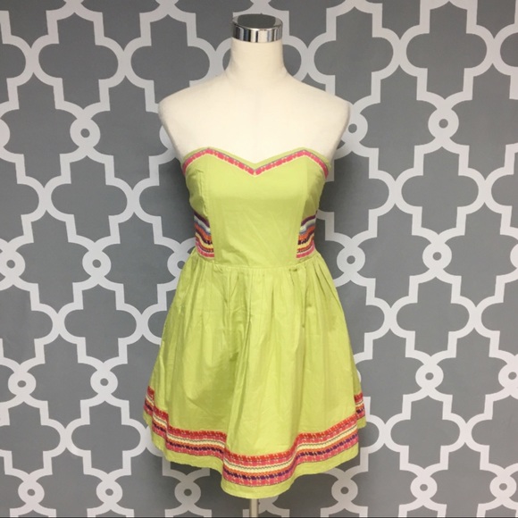 Aryeh Strapless Embroidered Hippie Boho Dress : C - Picture 1 of 7